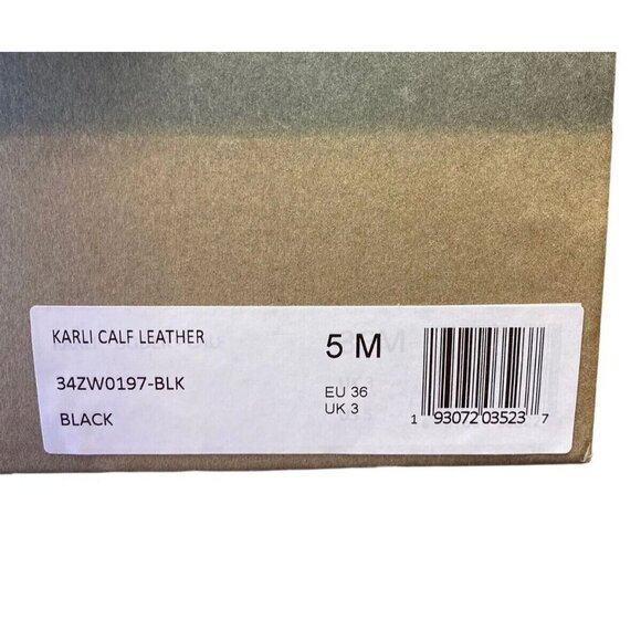 All Saints sz 5 sandals Black Leather Slides shoes Designer Luxury Minimalist - Picture 6 of 6